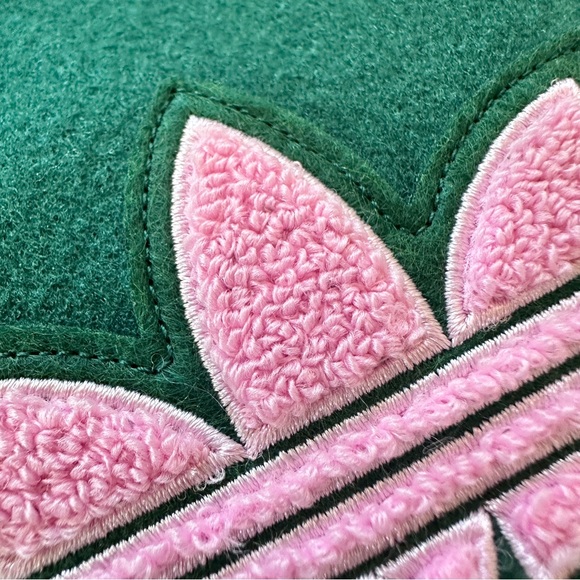 NWT adidas Originals Women's Varsity Collegiate Jacket Green Pink Large IM9825 - Picture 6 of 7